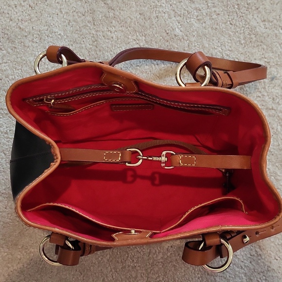 Dooney & Bourke Saffiano Small Briana Black Brown bag - Picture 3 of 11